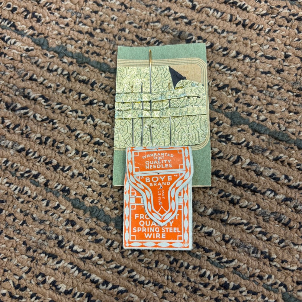 Vintage Boye Brand Sewing Needles Spring Steel Wire 1920 Patent Collectible Pack